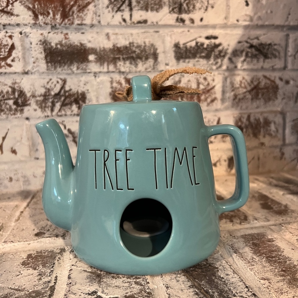 Rae Dunn Tree Time Teal Teapot